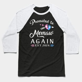 Promoted To Memaw Again Est 2024 Pregnancy Announcement Baseball T-Shirt